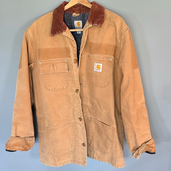 Carhartt Tan Jacket with Brown Corduroy Collar - Picture 6 of 8